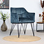 Velvet eetkamerstoel Jayron blauw