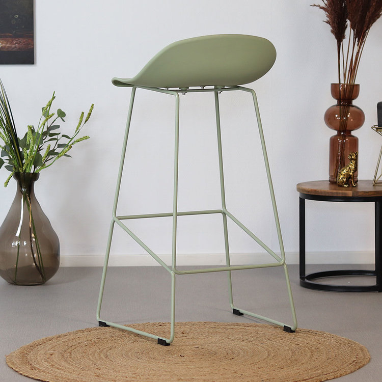 Barkruk Ellen groen Scandinavisch design 76 cm