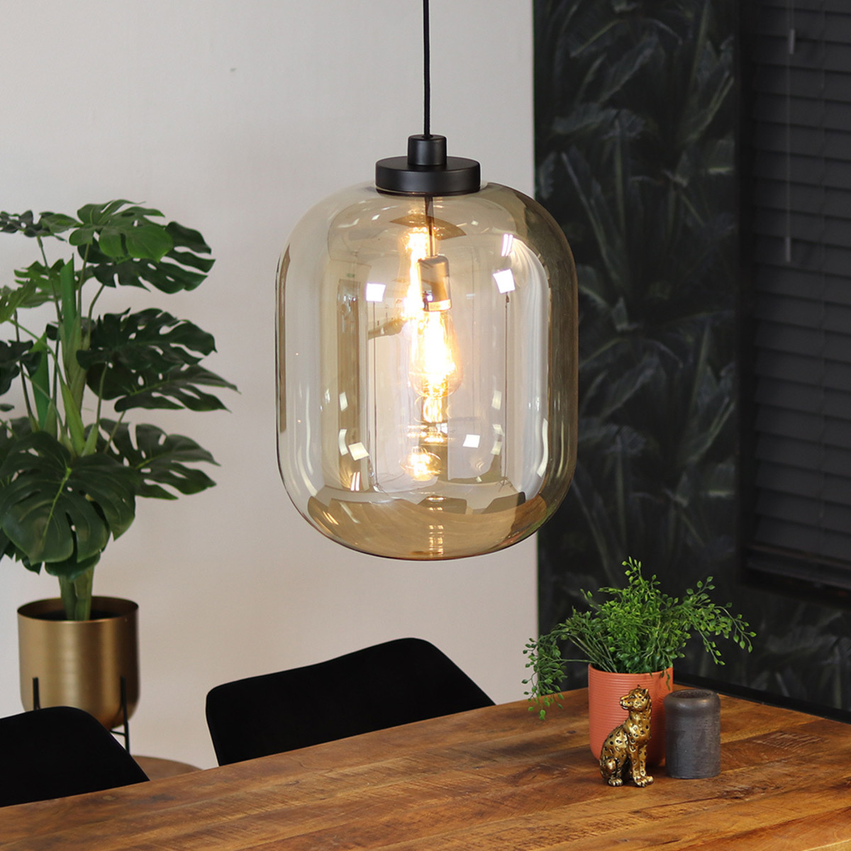 Cadeau verdrietig technisch Hanglamp Amber 45 cm 1-lichts glas | Bezorgd binnen 24 uur!
