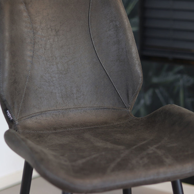 Industriële barkruk Barrel antraciet eco-leer 69 cm