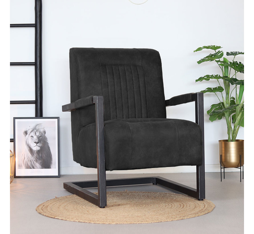 Industriële fauteuil microvezel zwart Gratis retourneren