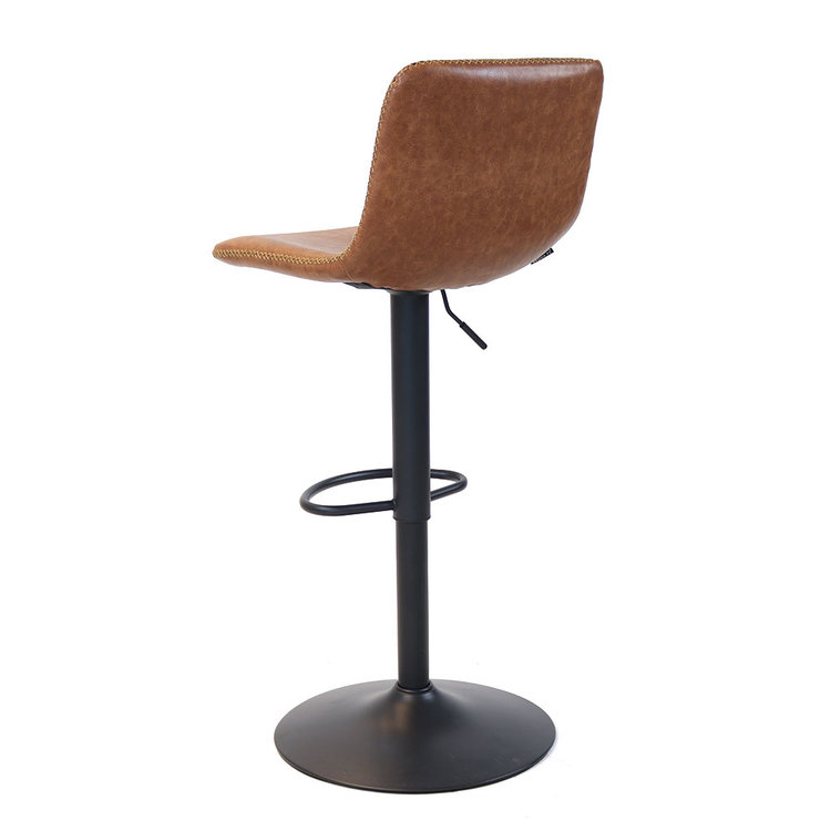 Industriële Barkruk Texas draaibaar eco-leer cognac 60-76cm