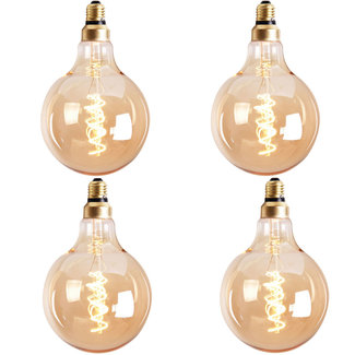 Lichtbron LED bol Ø12,5 cm (set van 4) gold