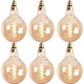 Lichtbron LED bol Ø12,5 cm (set van 6) gold