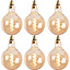 Lichtbron LED bol Ø12,5 cm (set van 6) gold