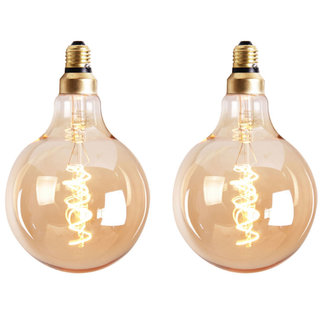Lichtbron LED bol Ø9,5 cm (set van 2) gold