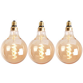 Lichtbron LED bol Ø9,5 cm (set van 3) gold
