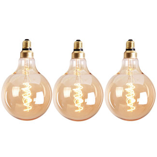 Lichtbron LED bol Ø9,5 cm (set van 3) gold