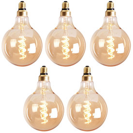 Lichtbron LED bol Ø9,5 cm (set van 5) gold