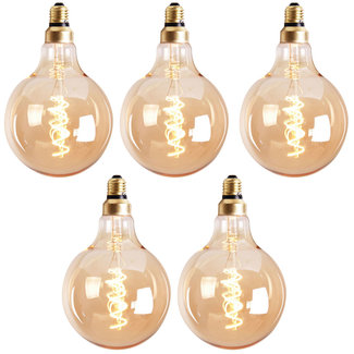 Lichtbron LED bol Ø9,5 cm (set van 5) gold