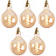 Lichtbron LED bol Ø9,5 cm (set van 5) gold