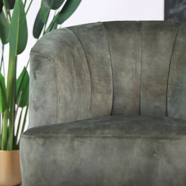 Velvet fauteuil Billy donkergroen