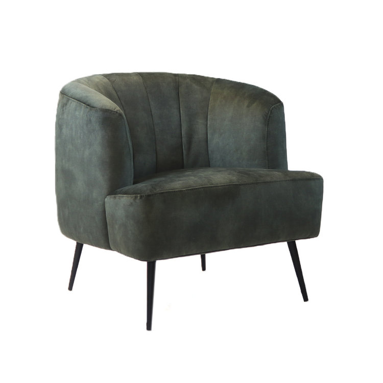 Velvet fauteuil Billy donkergroen