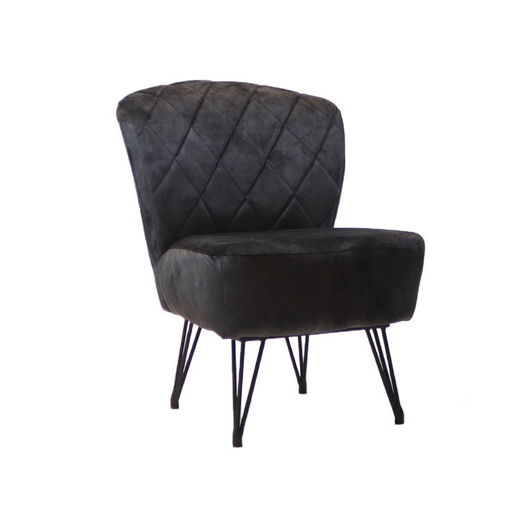 Velvet fauteuil Else antraciet