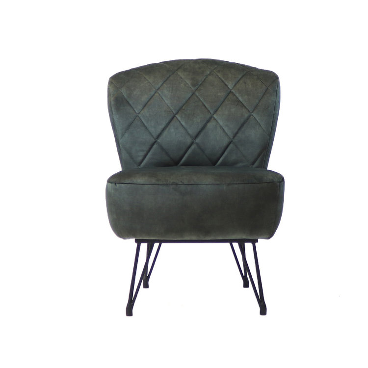 Velvet fauteuil Else donkergroen