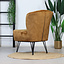 Velvet fauteuil Else okergeel