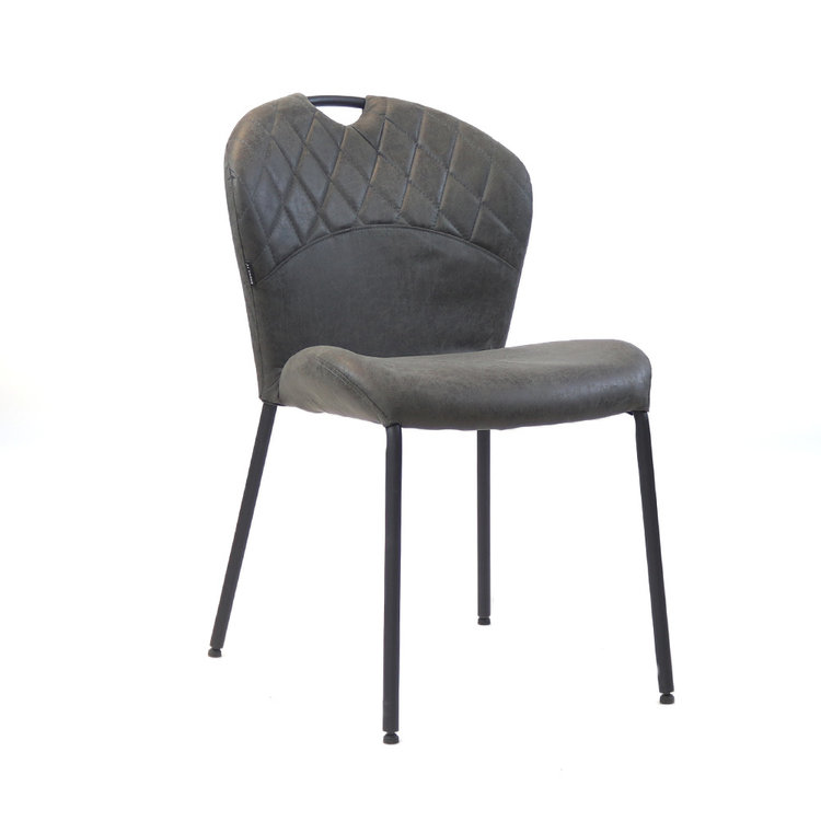 Stapelbare eetkamerstoel Fay eco-leer antraciet