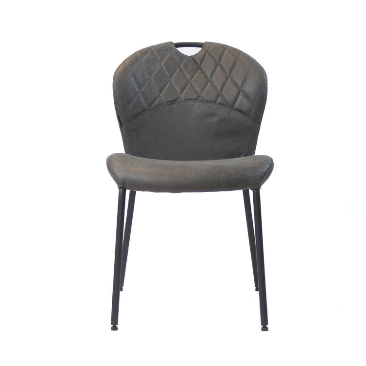 Stapelbare eetkamerstoel Fay eco-leer antraciet