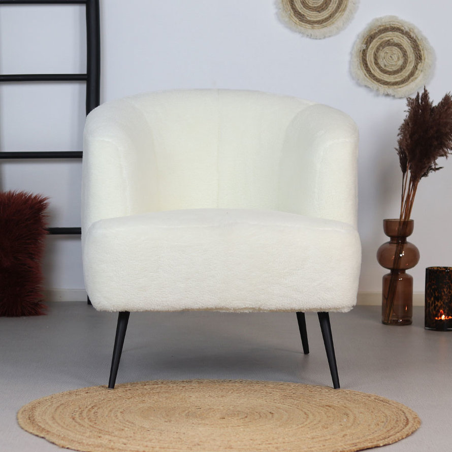 Teddy fauteuil Billy wit Gratis verzending!