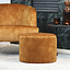 Velvet poef Beau okergeel