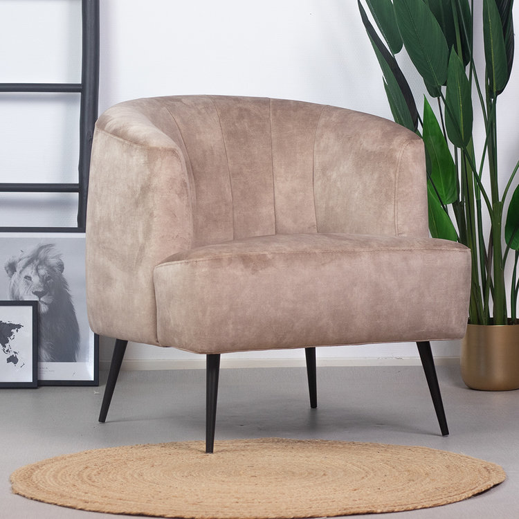 Velvet fauteuil Billy taupe