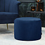 Velvet poef Anna donkerblauw