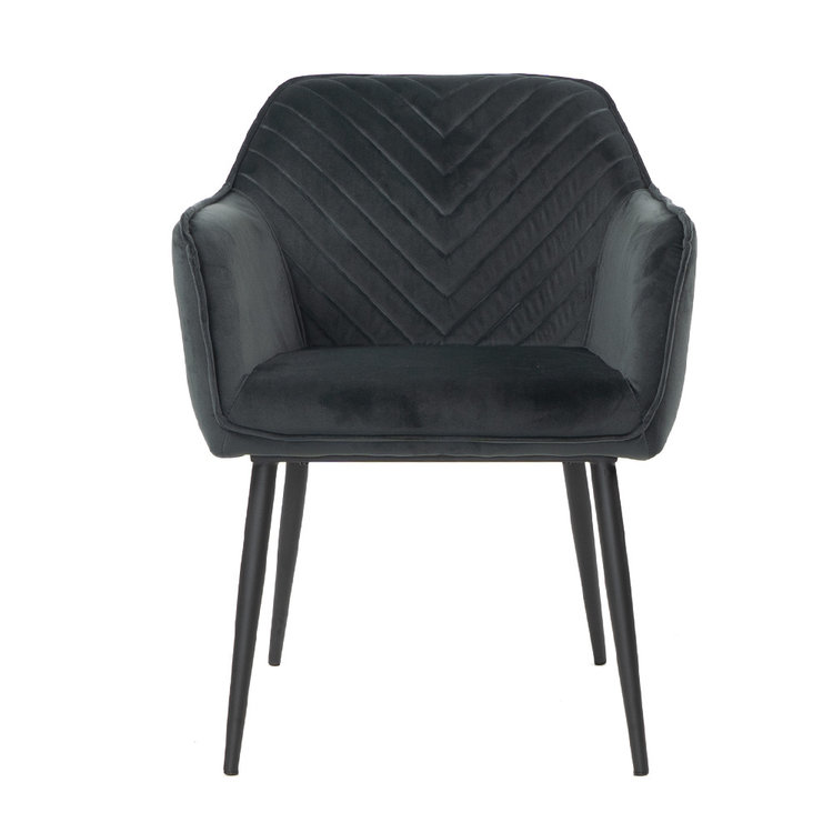 Velvet eetkamerstoel Fiona antraciet