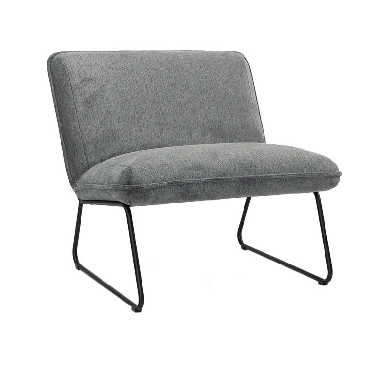 Scandinavische fauteuil Merle antraciet stof gemêleerd