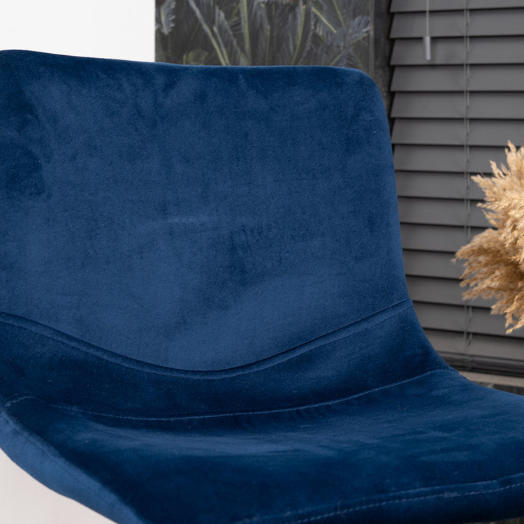 Velvet barkruk Frenkie blauw 60-76 cm