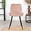Velvet eetkamerstoel Toby roze