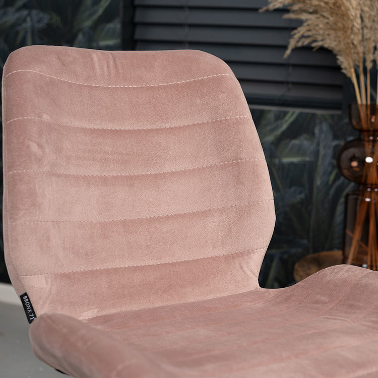Velvet eetkamerstoel Toby roze