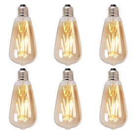 Lichtbron LED druppel 14,5 cm (set van 6) gold