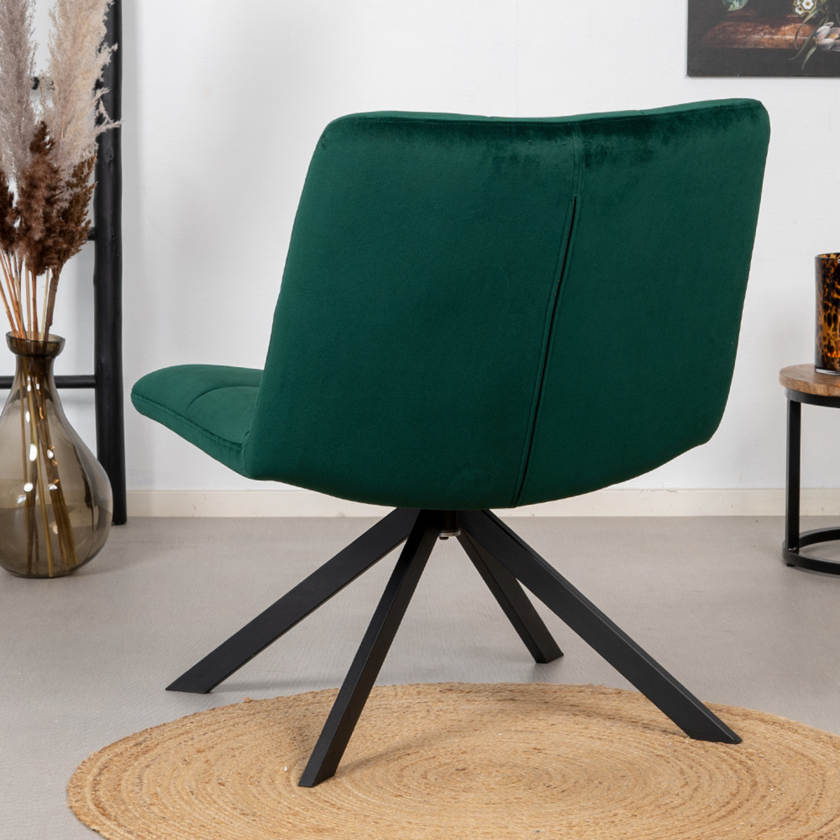 Velvet fauteuil Eevi groen - verzending! Livin24