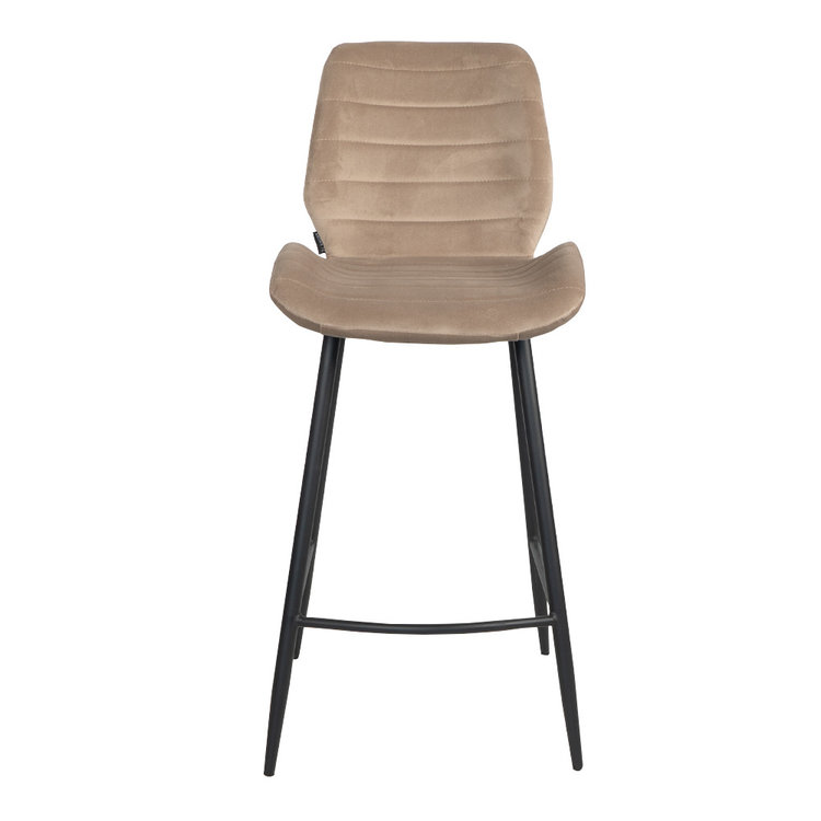 Velvet barkruk Toby taupe 71 cm