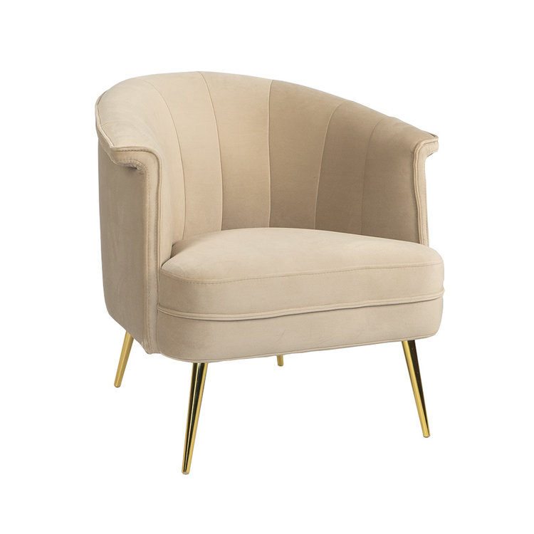 Velvet fauteuil Amy beige