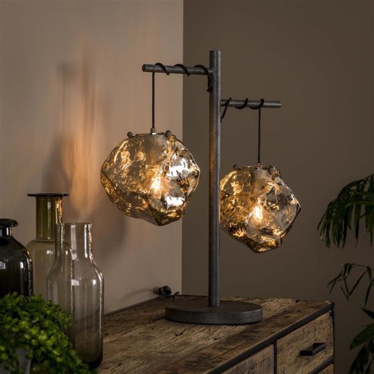 nachtmerrie Duwen markeerstift Design tafellamp Angel glas 2-lichts | Livin24