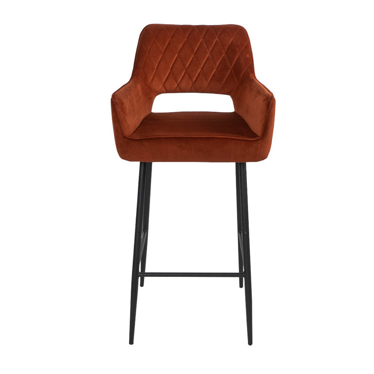 Velvet barkruk Mika koper 78 cm