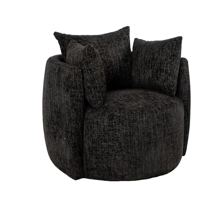 Stoel babykamer Ruby chenille stof zwart