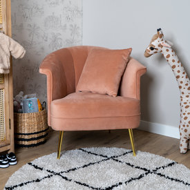Stoel babykamer Amy velvet roze
