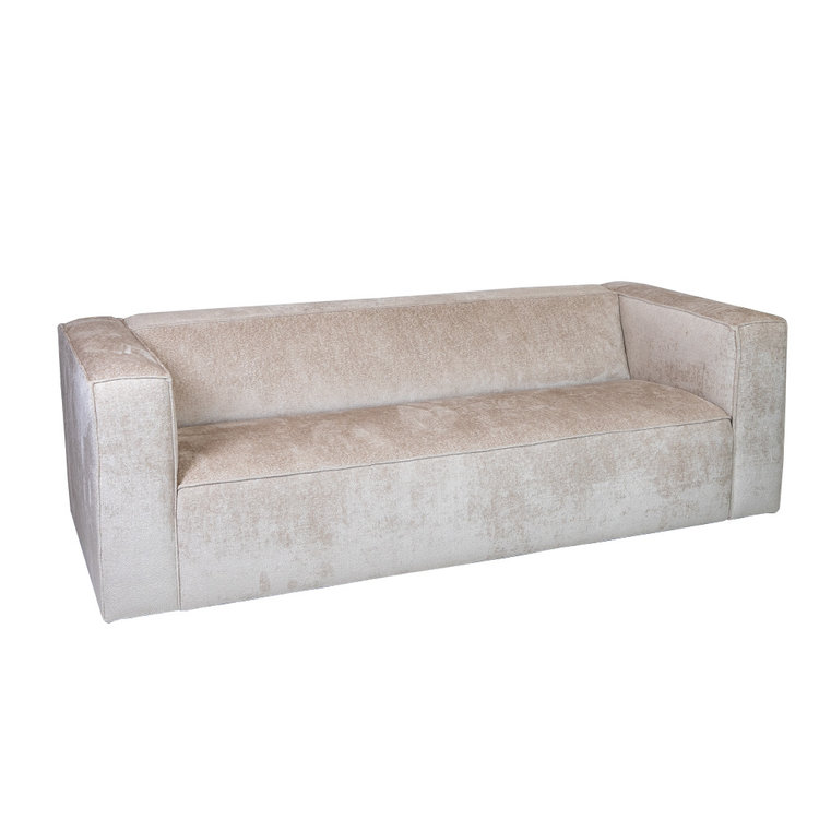 3-zits bank Memphis stof chenille wit/beige