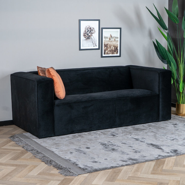 Velvet bank 2,5-zits Memphis zwart