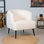 Teddy bouclé fauteuil Nora wit