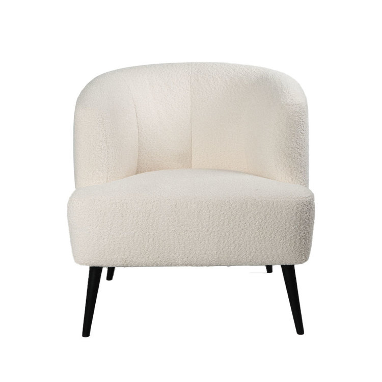 Teddy bouclé fauteuil Nora wit