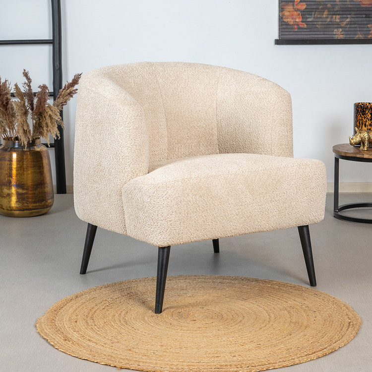 Teddy bouclé fauteuil Nora beige