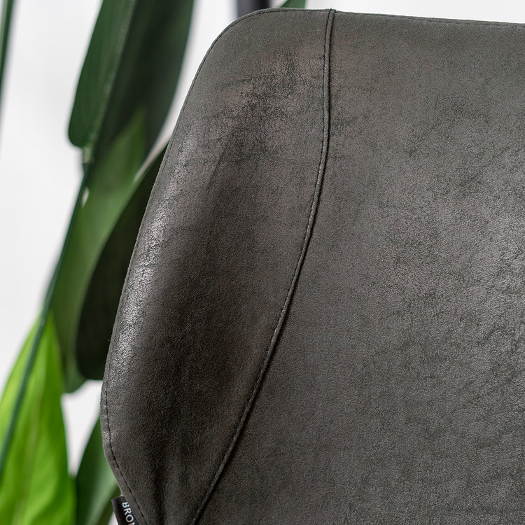 Industriële barkruk Barrel zwart/antraciet eco-leer 69 cm