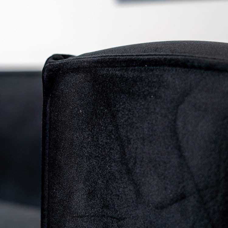Velvet bank 3-zits Memphis zwart