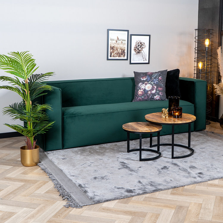 Velvet bank 3-zits Memphis groen