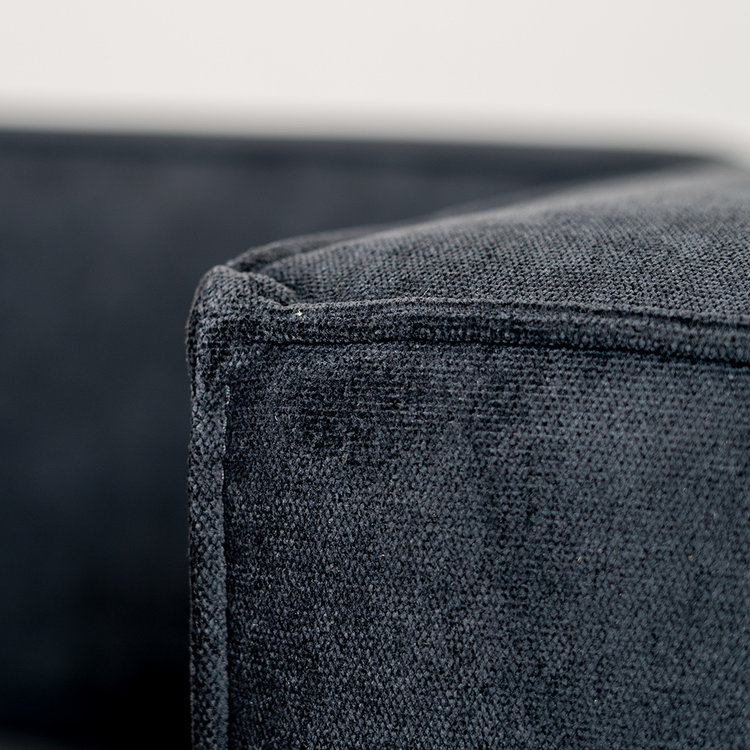 Scandinavische hoekbank Memphis zwart stof gemêleerd links