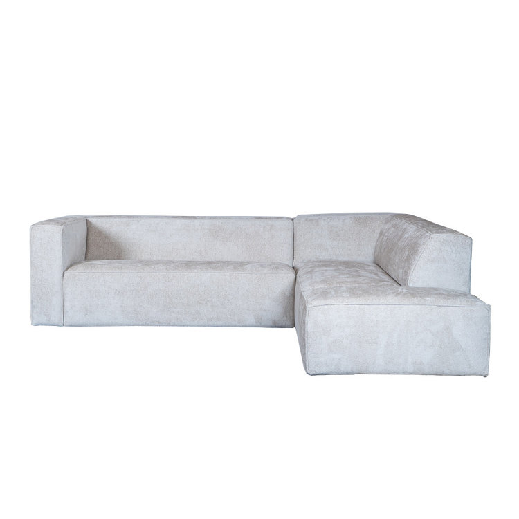 Hoekbank Memphis wit/beige stof chenille rechts