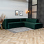 Velvet hoekbank Memphis groen rechts